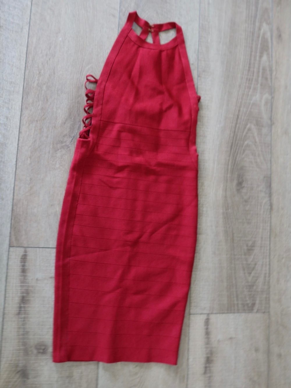Marciano by Guess Red Bandage Dress — Lace-Up Sides — Size XS